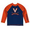Vive La Fete The University of Virginia Cavaliers Rash Guards for Kids, Infants and Toddlers with College Logo - Polyester, Moisture Wicking Soft Fabric view 1