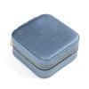 VILOGA Jewelry travel carry-on mirror square flannel accessories Dogger portable suede jewelry storage box 10 * 10 * 5 blue view 1