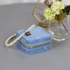 VILOGA Jewelry travel carry-on mirror square flannel accessories Dogger portable suede jewelry storage box 10 * 10 * 5 blue view 3