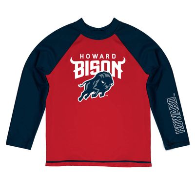 Vive La Fete Howard University Rash Guards for Kids, Infants and Toddlers with College Logo - Polyester, Moisture Wicking Soft Fabric