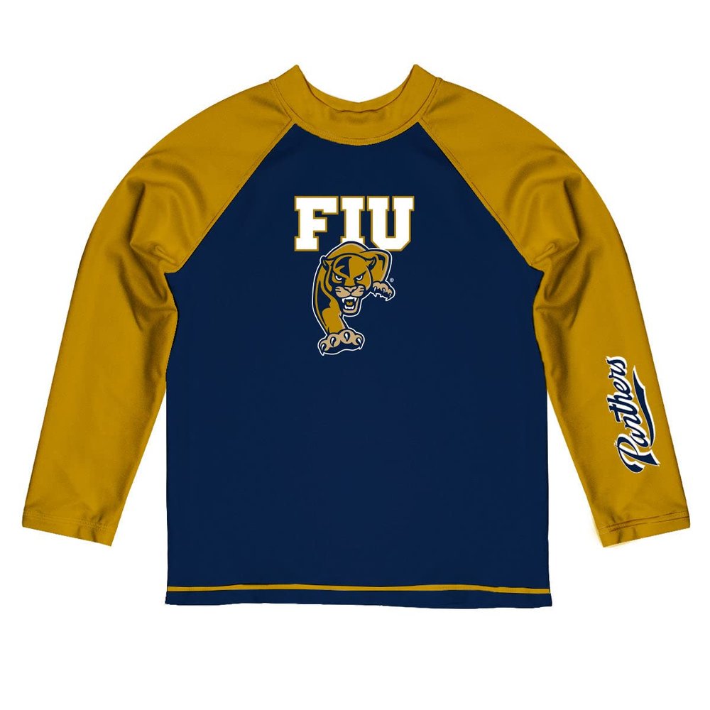Vive La Fete Florida International University Rash Guards for Kids, Infants and Toddlers with College Logo - Polyester, Moisture Wicking Soft Fabric