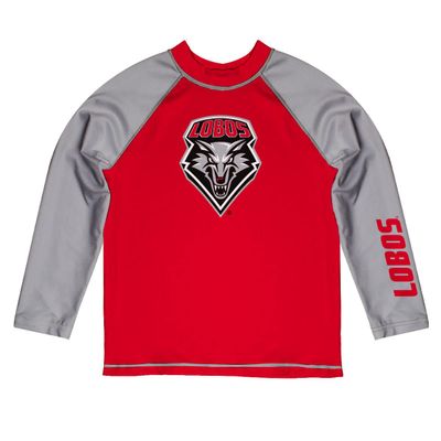 Vive La Fete The University of New Mexico Rash Guards for Kids, Infants and Toddlers with College Logo - Polyester, Moisture Wicking Soft Fabric