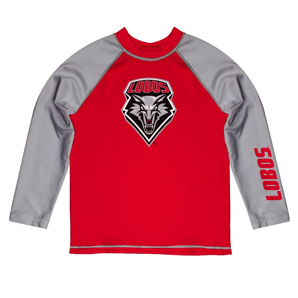 Vive La Fete The University of New Mexico Rash Guards for Kids, Infants and Toddlers with College Logo - Polyester, Moisture Wicking Soft Fabric