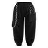 Hedmy Girls Casual Cargo Jogger Pants Loose Street Jazz Hip Hop Dance Metal Chains Gothic Sports Sweatpants Black 12 Years view 1