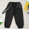 Hedmy Girls Casual Cargo Jogger Pants Loose Street Jazz Hip Hop Dance Metal Chains Gothic Sports Sweatpants Black 12 Years view 3