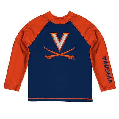 Vive La Fete The University of Virginia Cavaliers Rash Guards for Kids, Infants and Toddlers with College Logo - Polyester, Moisture Wicking Soft Fabric