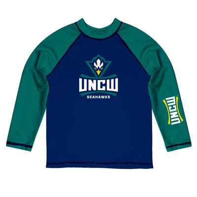 Vive La Fete North Carolina Wilmington - The U of Rash Guards for Kids, Infants and Toddlers with College Logo - Polyester, Moisture Wicking Soft Fabric
