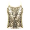 Loodgao Kids Girls Shiny Sequins Crop Top Cami Tank Top T-Shirt Ballet Hip Hop Latin Jazz Dance Performance Costume Gold 10 Years view 1