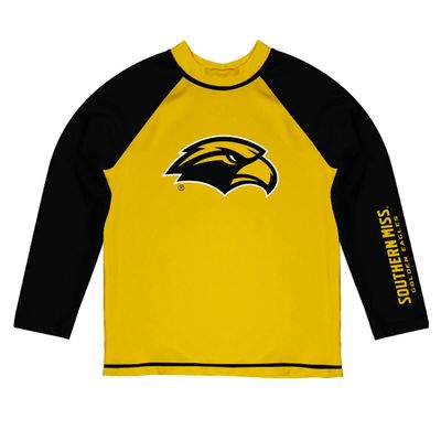 Vive La Fete Southern Miss Rash Guards for Kids, Infants and Toddlers with College Logo - Polyester, Moisture Wicking Soft Fabric
