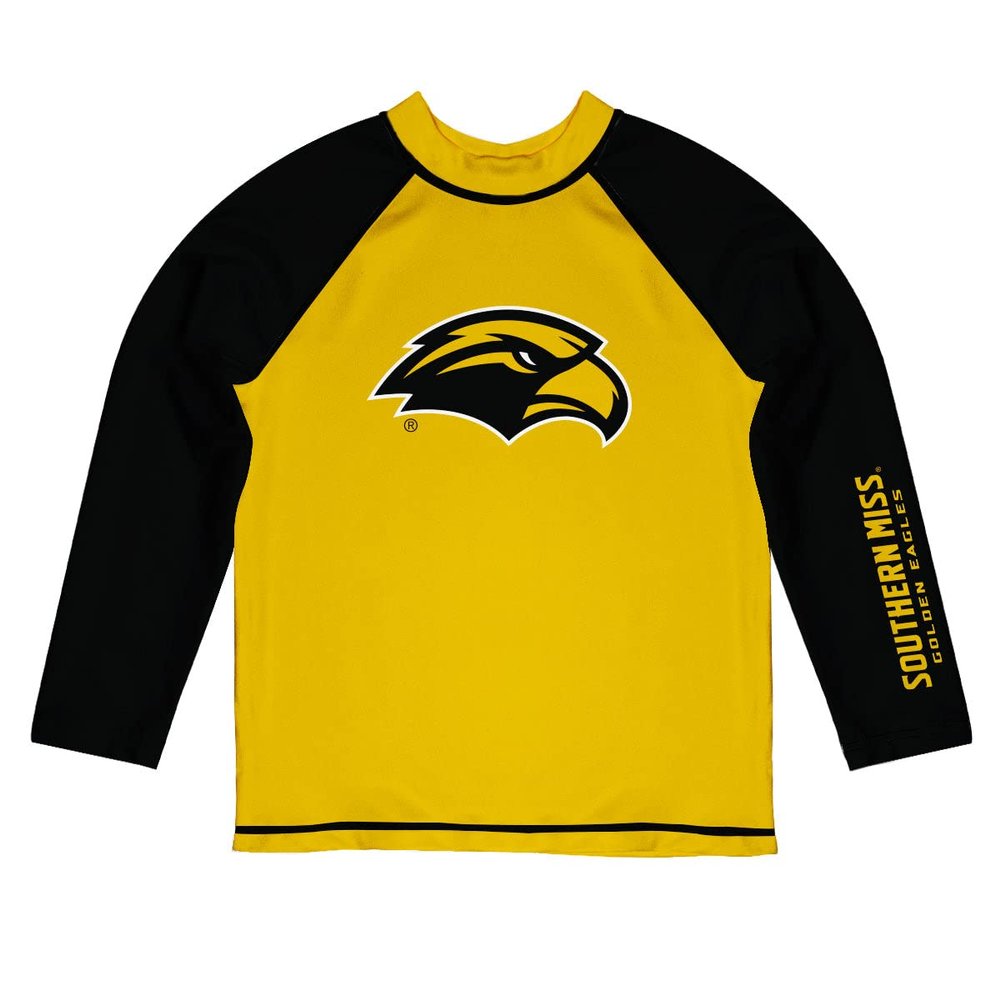 Vive La Fete Southern Miss Rash Guards for Kids, Infants and Toddlers with College Logo - Polyester, Moisture Wicking Soft Fabric