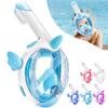 KLERICER Kids Snorkel Mask, Full Face Snorkel Mask 180 Panoramic View, Dry Top Snorkeling Gear for Kids, Anti Fog Anti Leak Diving Mask with Double Air Flows Way, for Aged 4-15 Years Kids (Blue) view 1