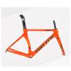 HIMALO Carbon Fiber Road Bike Frameset 46/48/50/52/54cm Wind Breaking Racing Frame Internal Routing C Brake Frame Set QR 100mm/130mm (Color : Orange, Size : 46cm)