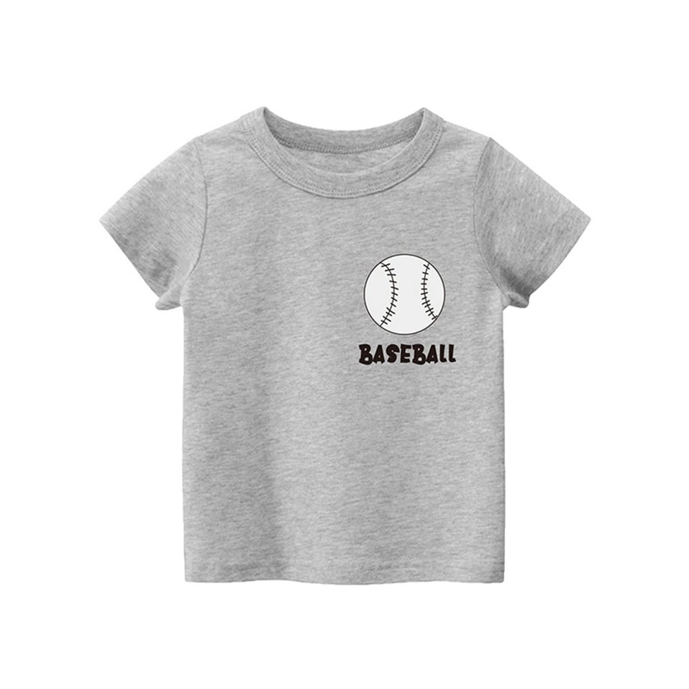 Baby Boy Gifts Girls and Boys Clothes Tops Cotton Baby Short Sleeve Kids Clothes Baseball Baby Clothes (Grey, 4-5 Years)