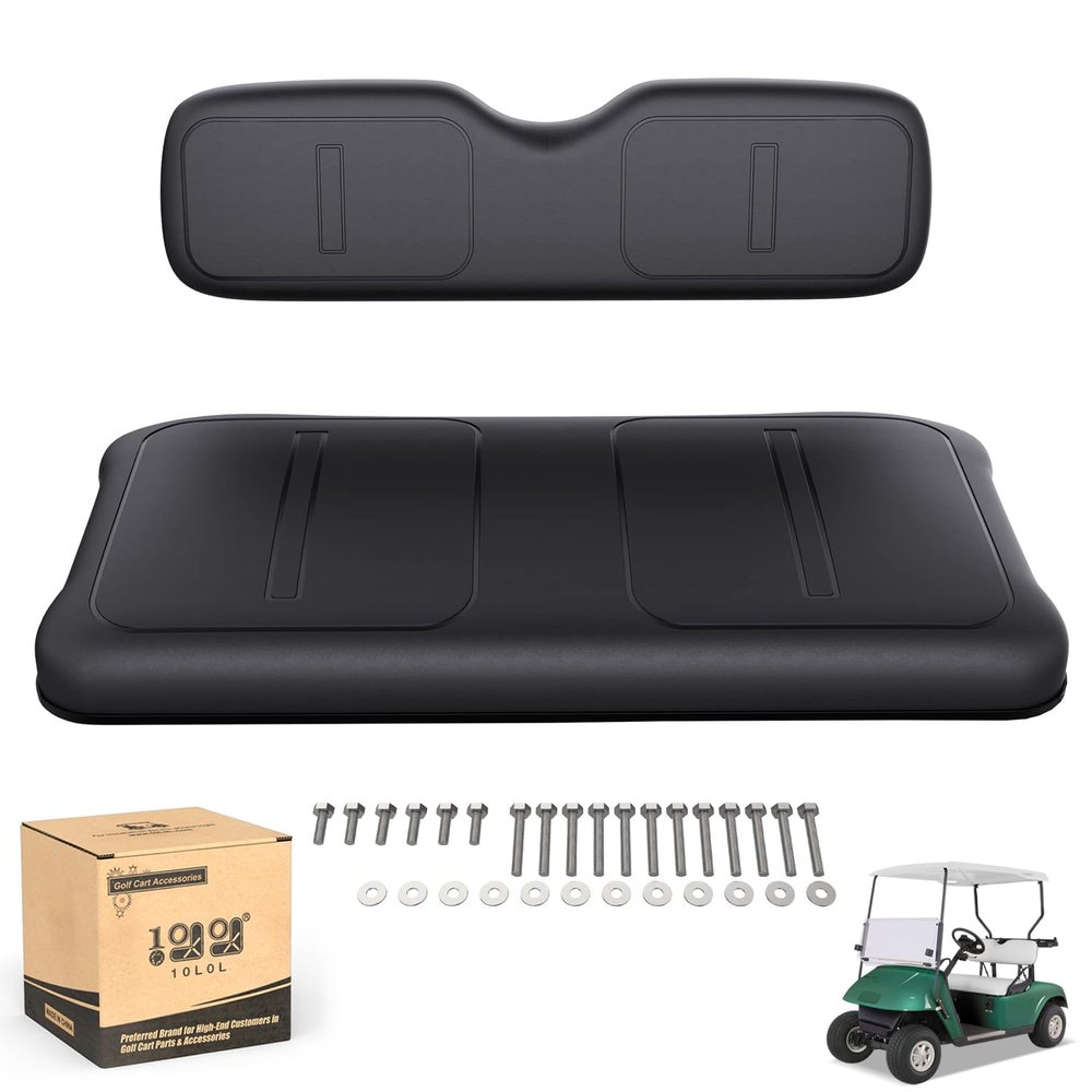 10L0L 10L0L Golf Cart Replacement, Golf Cart Front Seat Bottom & Back Assembly for EZGO TXT 1994-2013 Factory Style Including Seat Cushion and Backrest Pad (Black)