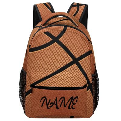Fovanxixi Custom Basketball Texture Backpack for Kids Boys GirlsChildren Personalized Backpack with Name Text Customized Daypack Schoolbag for Student Bookbag