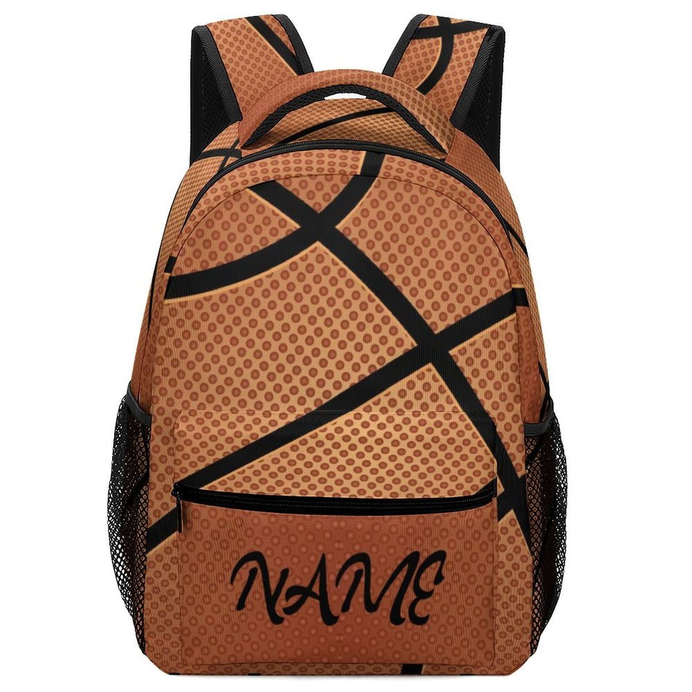 Fovanxixi Custom Basketball Texture Backpack for Kids Boys GirlsChildren Personalized Backpack with Name Text Customized Daypack Schoolbag for Student Bookbag
