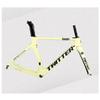 HIMALO Carbon Fiber Road Bike Frameset 46/48/50/52/54cm Wind Breaking Racing Frame Internal Routing C Brake Frame Set QR 100mm/130mm (Color : Yellow, Size : 46cm) view 1