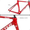 HIMALO Carbon Fiber Road Bike Frameset 46/48/50/52/54cm Wind Breaking Racing Frame Internal Routing C Brake Frame Set QR 100mm/130mm (Color : Yellow, Size : 46cm) view 4