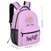 Fovanxixi Custom Cute Pink Unicorn Backpack for Kids Boys GirlsChildren Personalized Backpack with Name Text Customized Daypack Schoolbag for Student Bookbag view 2