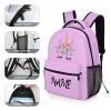 Fovanxixi Custom Cute Pink Unicorn Backpack for Kids Boys GirlsChildren Personalized Backpack with Name Text Customized Daypack Schoolbag for Student Bookbag view 3