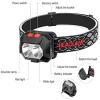 GIENEX Headlamp Rechargeable, 1100 Lumen Super Bright Motion Sensor Head Lamp Flashlight, Waterproof LED Headlight with White Red Light, 4 Modes Head Lights for Camping Cycling Running Fishing view 2