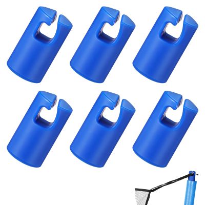 Geelin 6 Pcs 1 Inch Trampoline Net Pole Cap Trampoline Enclosure Pole caps Replacement Parts for Flat Steel Sheet Top Ring System, Blue