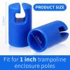 Geelin 6 Pcs 1 Inch Trampoline Net Pole Cap Trampoline Enclosure Pole caps Replacement Parts for Flat Steel Sheet Top Ring System, Blue view 2