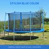 Geelin 6 Pcs 1 Inch Trampoline Net Pole Cap Trampoline Enclosure Pole caps Replacement Parts for Flat Steel Sheet Top Ring System, Blue view 3