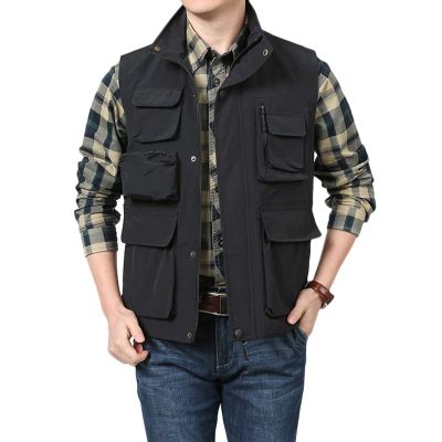 Men's Fishing Vest Outdoor Camping Hunting Waistcoat Photography Hiking Vest Multi-Pocket Gilet