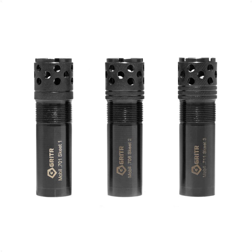 GRITR 12 Gauge Pattern Control Steel Tube 3-Pack - Beretta/Benelli Mobil Thread - Extended Constriction Tubes for Hunting & Sporting Clays - Zipper Case & Wrench Included, Green