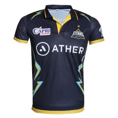 KD Cricket IPL Jersey Supporter Jersey T-Shirt 2023/24 MI, CSK, RCB,KKR,RR,KXIP,SRH,GT,LSG and DC - GT 50