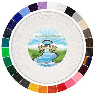 Country Brook Design 1" Webbing - 10/25/50 Yards - 30+ Colors - EDC 1 Inch Polypropylene Webbing for Climbing Outdoors Crafting DIY Gear Repair (White, 10 Yards)