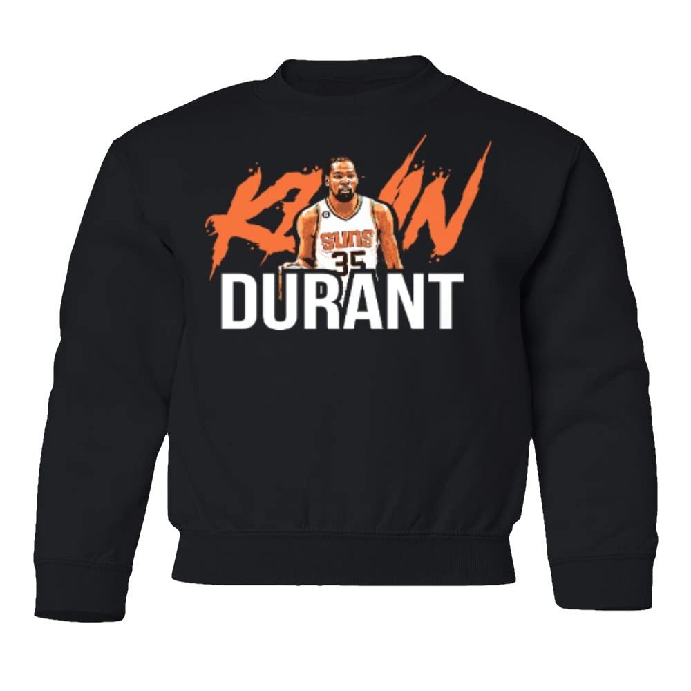 Durant Great Basketball Star Phoenix Fans Youth Crewneck Sweatshirt (Black, Youth X-Large)