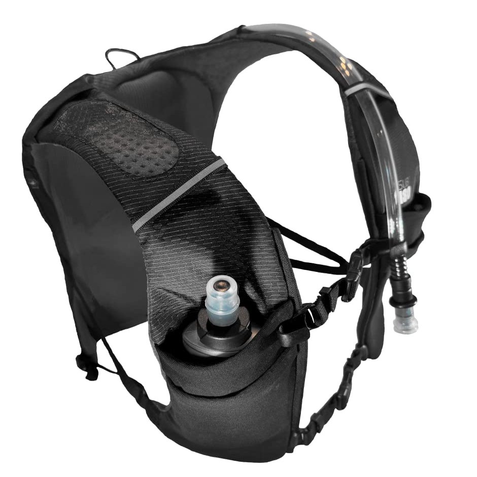 FITLY Sub180 Running Hydration Vest for Men & Women - Trail Running Vest with Water Bladder with 4 Pockets, 1L Bladder, 250ml Soft Flask - Anti-Sway Pack Gear - One Size Fits All