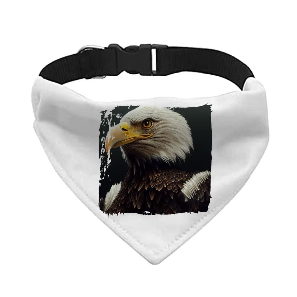 USA Bald Eagle Pet Bandana Collar - Unique Scarf Collar - Cool Art Dog Bandana - XL