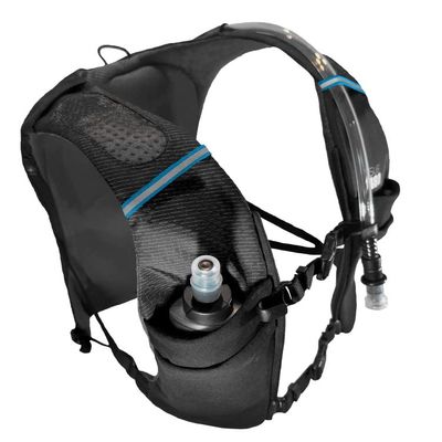 FITLY Sub180 Running Hydration Vest for Men & Women - Blue - Trail Running Vest with Water Bladder with 4 Pockets, 1L Bladder, 250ml Soft Flask - Anti-Sway Pack Gear - One Size