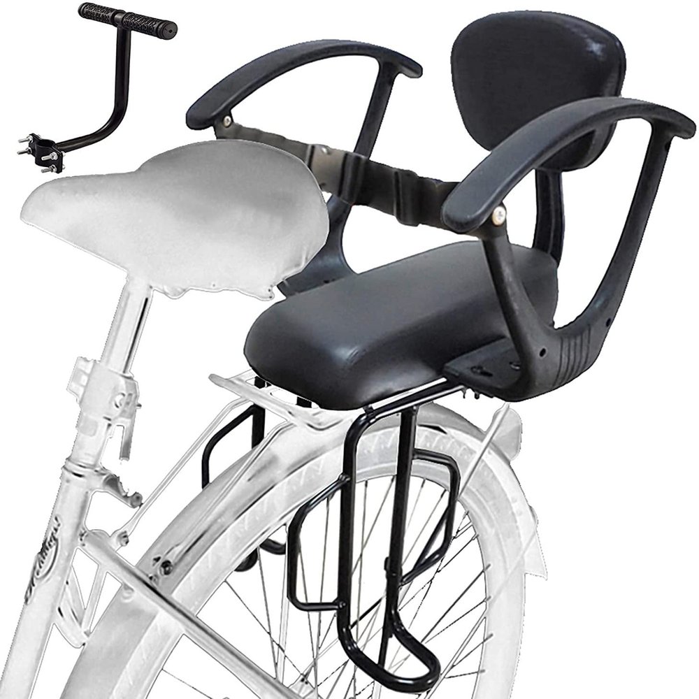 IMYOGI Baby Safety Seats for Bicycle, Rear Child Bike Seat Carrier Rack Mount with Pedals Seat Belt, Waterproof and Wear-Resistant, for 2-10 Years Kids Toddler (Color : B Style Armrest)