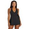Dolfin Women's Solid A-Line Swim Dress Black 18 view 1