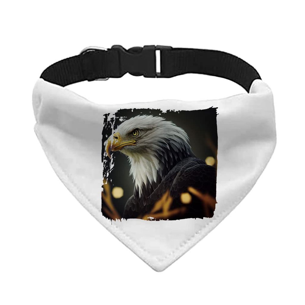Cool American Eagle Pet Bandana Collar - Illustration Scarf Collar - Graphic Dog Bandana - L
