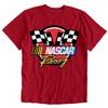 NASCAR Checkered Racing Flag Men's and Women's Short Sleeve T-Shirt (Red, Small) view 3