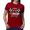 NASCAR Checkered Racing Flag Men's and Women's Short Sleeve T-Shirt (Red, Small) view 4