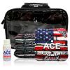 CornholeAce Cluster Flux | USA Flag Bricks | ACE Pro Bag Kit: 4 Bags + Break-in Kit + Carry Case | Professional Cornhole Bags Dual Sided Slick Stick All Weather view 1
