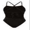 Dolfin Basic Women's Black Tie Back One Piece Swimsuit (26, Black) view 3
