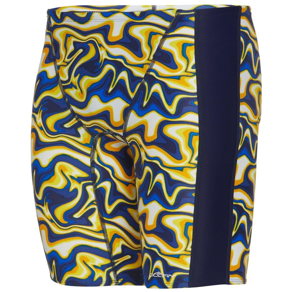 Dolfin Men's Print Spliced Jammer - Surge Surge Navy/Gold 34