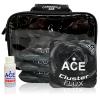 CornholeAce Cluster Flux | Black | ACE Pro Bag Kit: 4 Pro Bags + Break-in Kit + Carry Case | Professional Cornhole Bags Dual Sided Slick Stick All Weather view 1