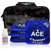 CornholeAce Cluster Flux | Blue | ACE Pro Bag Kit: 4 Bags + Break-in Kit + Carry Case | Professional Cornhole Bags Dual Sided Slick Stick All Weather view 1