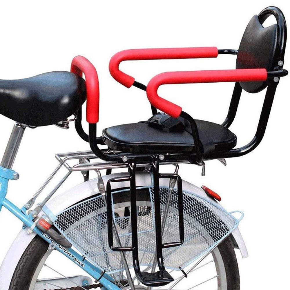 IMYOGI Rear Child Bike Seat Carrier Rack Mount with Armrests Pedals Seat Belt, Child Bike Seat Rear Mount, Waterproof and Wear-Resistant Safety Seats for 2-10 Years Kids Toddle