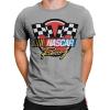 NASCAR Checkered Racing Flag Men's and Women's Short Sleeve T-Shirt (Light Grey, Small) view 1