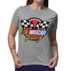 NASCAR Checkered Racing Flag Men's and Women's Short Sleeve T-Shirt (Light Grey, Small) view 2