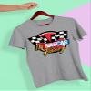 NASCAR Checkered Racing Flag Men's and Women's Short Sleeve T-Shirt (Light Grey, Small) view 3